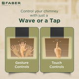 Faber BLISS FL SC HC BK IN 60 Kitchen Chimney | 60 cm, 1350 m³/hr, Filterless, Heat Auto Clean, Touch & Gesture