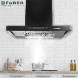 Faber HOOD BONITO 3D IN HC SC FL BK 75 Kitchen Chimney, 75 cm, 1250 m³/hr, Filterless, Electro Thermal Auto Clean, Touch & Gesture Control