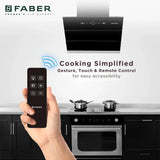 Faber HOOD COMET FL HC SC BK IN 60 Kitchen Chimney, 60 cm, 1600 m³/hr, Filterless, BLDC Motor, Auto Clean