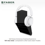 Faber HOOD COMET FL HC SC BK IN 60 Kitchen Chimney, 60 cm, 1600 m³/hr, Filterless, BLDC Motor, Auto Clean