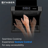 Faber HOOD COSMIC FL HC BK 60 Kitchen Chimney | 60 cm, 1500 m³/hr, Filterless, Heat Auto Clean, Touch & Gesture Control