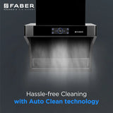 Faber HOOD COSMIC FL HC BK 60 Kitchen Chimney | 60 cm, 1500 m³/hr, Filterless, Heat Auto Clean, Touch & Gesture Control