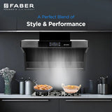 Faber HOOD COSMIC FL HC BK 90 Kitchen Chimney | 90 cm, 1500 m³/hr, Filterless, Heat Auto Clean, Touch & Gesture Control