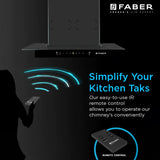 Faber HOOD COSMOS 3D HC SC BK BF 60 Kitchen Chimney, 60 cm, 1400 m³/hr, SS Baffle Filter, Heat Auto Clean, Odor Sensor