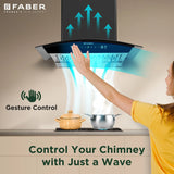 Faber CRESO XL IN HC SC FL LG 60 Kitchen Chimney | 60 cm, 1500 m³/hr, Filterless, Heat Auto Clean, Touch & Gesture