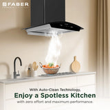 Faber CRESO XL IN HC SC FL LG 60 Kitchen Chimney | 60 cm, 1500 m³/hr, Filterless, Heat Auto Clean, Touch & Gesture