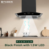 Faber CRESO XL IN HC SC FL LG 60 Kitchen Chimney | 60 cm, 1500 m³/hr, Filterless, Heat Auto Clean, Touch & Gesture