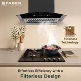 Faber CRESO XL IN HC SC FL LG 60 Kitchen Chimney | 60 cm, 1500 m³/hr, Filterless, Heat Auto Clean, Touch & Gesture