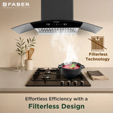 Faber CRESO XL IN HC SC FL LG 90 Kitchen Chimney | 90 cm, 1500 m³/hr, Filterless, Heat Auto Clean, Touch & Gesture