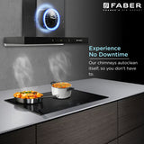 Faber HOOD CYGNUS IN 3D HC SC FL BK 75 Kitchen Chimney, 75 cm, 1400 m³/hr, Filterless, Heat Auto Clean, Odor Sensor