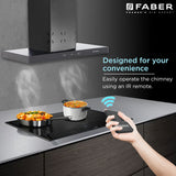 Faber HOOD CYGNUS IN 3D HC SC FL BK 90 Kitchen Chimney | 90 cm, 1400 m³/hr, Filterless, Heat Auto Clean, Odor Sensor