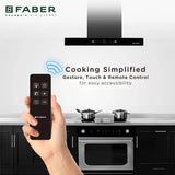 Faber DAZZLE HC SC FL BK IN 75 Kitchen Chimney | 75 cm, 1500 m³/hr, BLDC Motor, Filterless, Auto Clean