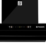 Faber LAUREN IN HC SC FL BK 75 Kitchen Chimney | 75 cm, 1400 m³/hr, Filterless, Heat Auto Clean, Odor Sensor