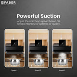 Faber LAUREN IN HC SC FL BK 90 Kitchen Chimney | 90 cm, 1400 m³/hr, Filterless, Heat Auto Clean, Odor Sensor