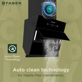 Faber HOOD MAPLE BLDC FL HC SC BK IN 75 Kitchen Chimney | 75 cm, 1500 m³/hr, BLDC Motor, Filterless, Heat Auto Clean