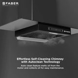 Faber MERCURY PRO IN HC SC BK FL 90 Kitchen Chimney | 90 cm, 1200 m³/hr, Baffle Filter, Auto Clean, Touch & Gesture