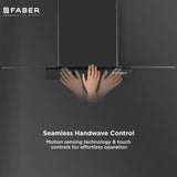Faber MERCURY PRO IN HC SC BK FL 90 Kitchen Chimney | 90 cm, 1200 m³/hr, Baffle Filter, Auto Clean, Touch & Gesture