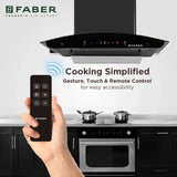 Faber HOOD MYSTIC HC SC FL BK IN 60 Kitchen Chimney | 60 cm, 1500 m³/hr, Filterless, BLDC Motor, Auto Clean