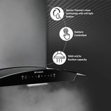 Faber HOOD PRIMUS PLUS ENERGY IN HCSC BK 60 Kitchen Chimney | 60 cm, 1500 m³/hr, Heat Auto Clean, Baffle Filter