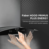 Faber HOOD PRIMUS PLUS ENERGY IN HCSC BK 60 Kitchen Chimney | 60 cm, 1500 m³/hr, Heat Auto Clean, Baffle Filter