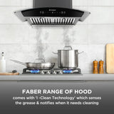 Faber HOOD PRIMUS PLUS ENERGY IN HCSC BK 60 Kitchen Chimney | 60 cm, 1500 m³/hr, Heat Auto Clean, Baffle Filter