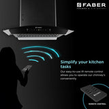 Faber STELLA 3D IN HC SC FL BK 60 Kitchen Chimney, 60 cm, 1400 m³/hr, Filterless, Heat Auto Clean, Odor Sensor