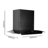 Faber STELLA 3D IN HC SC FL BK 60 Kitchen Chimney, 60 cm, 1400 m³/hr, Filterless, Heat Auto Clean, Odor Sensor