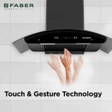 Faber TITANIUM IN HC SC FL 90 Kitchen Chimney | 90 cm, 1400 m³/hr, Filterless, Heat Auto Clean, Touch & Gesture