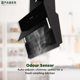 Faber ZENITH FL HC SC BK IN 60 Kitchen Chimney | 60 cm, 1400 m³/hr, Filterless, Heat Auto Clean, Odor Sensor