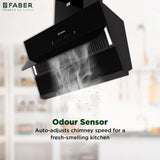 Faber ZENITH FL HC SC BK IN 90 Kitchen Chimney | 90 cm, 1400 m³/hr, Filterless, Heat Auto Clean, Odor Sensor