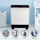 Haier 7 Kg 5 star SEMI Automatic Top Loading Washing Machine HTW70-178BKN, Black, Anti Bacterial anti bacterial vortex Pulsator,2024, Magic Filter, 1300 RPM & Castors)