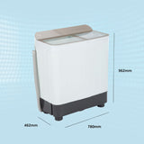 Haier 7 Kg 5 star SEMI Automatic Top Loading Washing Machine HTW70-178N, white, Anti Bacterial anti bacterial vortex Pulsator, Magic Filter, 1300 RPM & Castors)