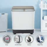 Haier 7 Kg 5 star SEMI Automatic Top Loading Washing Machine HTW70-178N, white, Anti Bacterial anti bacterial vortex Pulsator, Magic Filter, 1300 RPM & Castors)