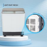 Haier 7 Kg 5 star SEMI Automatic Top Loading Washing Machine HTW70-178N, white, Anti Bacterial anti bacterial vortex Pulsator, Magic Filter, 1300 RPM & Castors)