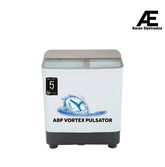 Haier 7 Kg 5 star SEMI Automatic Top Loading Washing Machine HTW70-178N, white, Anti Bacterial anti bacterial vortex Pulsator, Magic Filter, 1300 RPM & Castors)