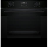 Bosch Series 4 76L 60cm Built-in Oven with Hot Air Safety Fan (HUA717BA0I, Black)