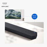 Samsung 320 W True 3.1.2ch Soundbar with Dolby Audio | Q-Symphony | Center, Up-Firing Speakers | HDMI eARC | Optical in | Bluetooth 5.3 | Wireless Subwoofer (HW-Q600H/XL, Titan Black)