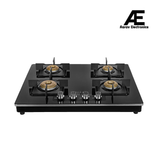 Faber 4 Burner Gas Cooktop with Forged Burners, Manual Ignition, Black Matt Finish & Diamond-Coated Pan Supports – Hob Cooktop Elite 4BB BK CI