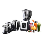 USHA iChef Mixer Grinder 750W 3 Jars, 8-in-1 Functions, Dual Lock Technology, 3-Speed with Inching Settings, Jars with Flow Breakers, Easy Push-Lid Opening,(ICHEF MG 3J 750W WHITE & BLACK)