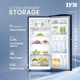 IFB Smart Choice 187L 2 Star Direct-Cool Single Door Refrigerator (IFBDC-2132NCSE, Blue) Extraordinary Storage with Humidity Controller