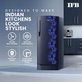 IFB 187L 3 Star Direct-Cool Single Door Refrigerator (IFBDC-2133NBHED, Floral Falls Blue) Extraordinary Space with Base Drawer and Humidity Controller