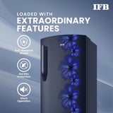 IFB 187L 3 Star Direct-Cool Single Door Refrigerator (IFBDC-2133NBHED, Floral Falls Blue) Extraordinary Space with Base Drawer and Humidity Controller