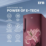 IFB 206L 4 Star Direct-Cool Single Door Refrigerator with Advanced Inverter Compressor (IFBDC-2324DRBE Midnight Bloom Red) Extraordinary Space with Humidity Controller