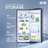 IFB 206L 4 Star Direct-Cool Single Door Refrigerator with Advanced Inverter Compressor (IFBDC-2324DRBE Midnight Bloom Red) Extraordinary Space with Humidity Controller