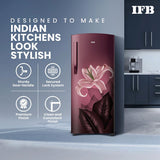IFB 206L 4 Star Direct-Cool Single Door Refrigerator with Advanced Inverter Compressor (IFBDC-2324DRBE Midnight Bloom Red) Extraordinary Space with Humidity Controller