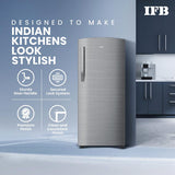 IFB 206L 5 Star Direct Cool Single Door Refrigerator (IFBDC-2325DBSE, Brush Grey, Advanced Inverter Compressor, Extraordinary Storage with Humidity Controller)