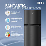 IFB Smart Choice 241L 3 Star Tru Convertible 10-in-1 Advanced Inverter Frost Free Double Door Refrigerator (IFBFF-2913DKSET, Metal Black, 360 Degree Cooling, Extraordinary Space)