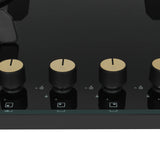 Faber 78 cm 4 Burner Built-in Gas Hob with Brass Burners, Auto Ignition & 8 mm Toughened Black Glass – Hob Maxus HT784 CRS BR CI AI