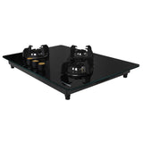 Faber 78 cm 3 Burner Built-in Gas Hob with Brass Burners, Auto Ignition & 8 mm Toughened Black Glass – Hob Maxus HT783 CRS BR CI AI