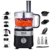 INALSA Food Processor For Kitchen With Mixer Grinder Juicer|1000 Watt Copper Motor|2.5L Processing Jar|Chopping,Kneading Blade|Citrus Juicer|Shredding,Slicing,Whisker&French Fries Cutter-Inox1000 Pro